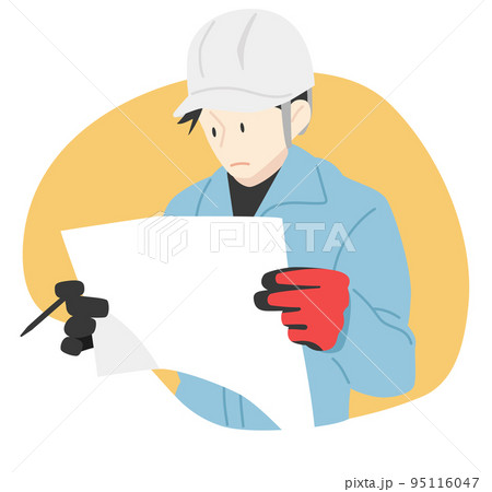 図面を見る作業員 95116047