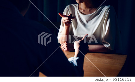 言い争いをする女性と男性 95116215