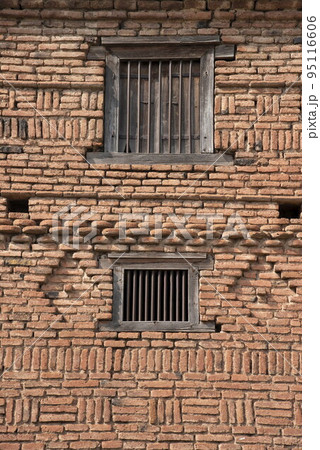 Old brickwork construction, Brick Pattern, Wooden Windows, Wafgaon, Taluka Khed, Dist Pune 95116606