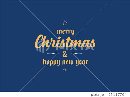 Merry Christmas and Happy New Year Greeting card blue background 95117704