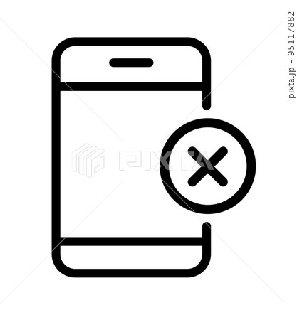 Smartphone close vector icon, delete error symbol. Request denial Modern simple flat sign for web site or mobile app 95117882