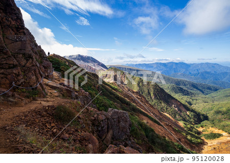 那須岳　峰の茶屋跡～朝日岳間の鎖場 95120028
