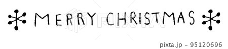 手描きのメリークリスマスの英文_黒 手描きのメリークリスマスの英文_黒 95120696