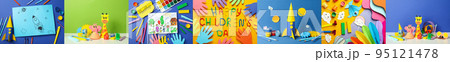 Collage of photos for Children Protection Day 95121478