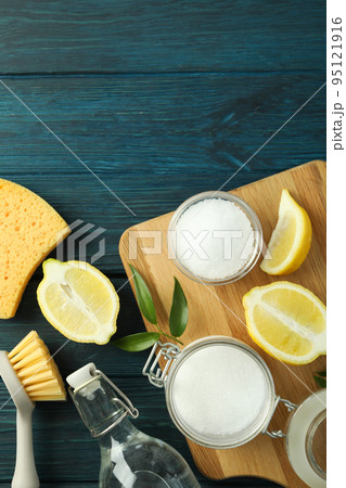 Concept of household cleaners, space for text Concept of household cleaners, space for text 95121916
