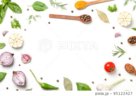 Concept of cooking, different spices, space for text Concept of cooking, different spices, space for text 95122427