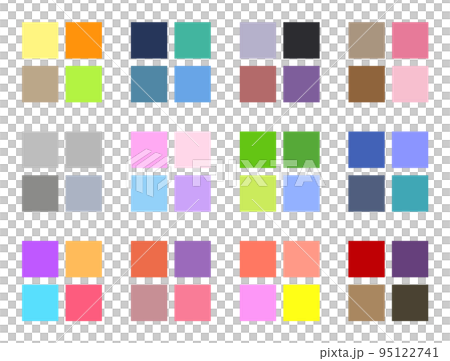 4色の色を組み合わせた色味のカラーサンプル 4色の色を組み合わせた色味のカラーサンプル 95122741