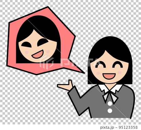 The back face of a cute girl who responds with a smile The back face of a cute girl who responds with a smile 95123358