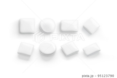 Blank white badge mockup, different shape, top and side view Blank white badge mockup, different shape, top and side view 95123790