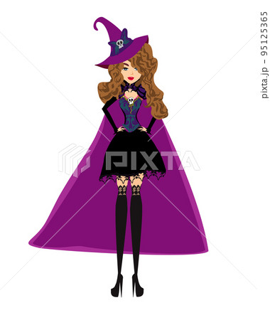 elegant girl in a sexy witch costume elegant girl in a sexy witch costume 95125365