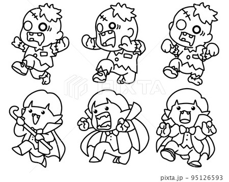 キャラクターイラストゾンビとドラキュラ 95126593