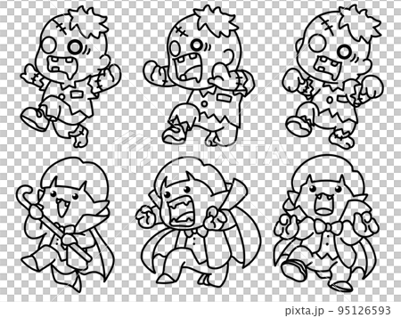キャラクターイラストゾンビとドラキュラ 95126593