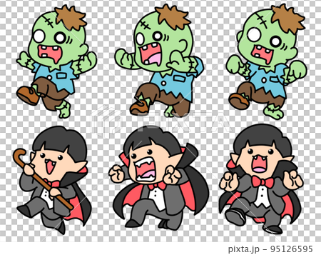 人物插圖殭屍和德古拉 人物插圖殭屍和德古拉 95126595