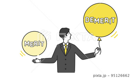 メリットとデメリットの比較イメージイラスト2(デメリット)、ベクター メリットとデメリットの比較イメージイラスト2(デメリット)、ベクター 95126662