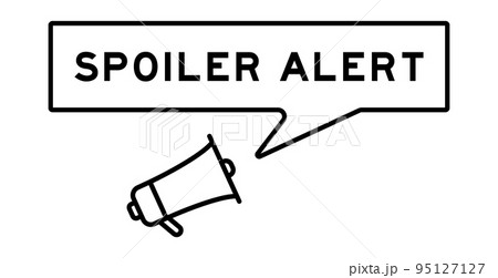 Megaphone icon with speech bubble in word spoiler alert on white background 95127127