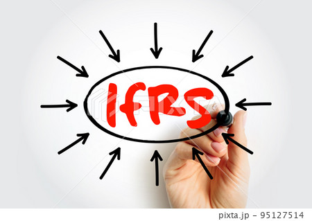IFRS International Financial Reporting Standards - set of accounting rules for the financial statements of public companies, acronym text with arrows IFRS International Financial Reporting Standards - set of accounting rules for the financial statements of public companies, acronym text with arrows 95127514