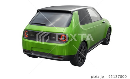 Compact urban electric car with a cute design and advanced technologies of the future on a white background. 3d illustration. 95127800