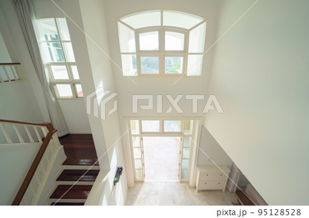 Luxury staircase in home or house. Architecture interior design decoration Luxury staircase in home or house. Architecture interior design decoration 95128528