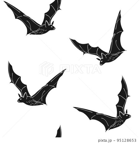 Vector seamless pattern of hand drawn bat Vector seamless pattern of hand drawn bat 95128653