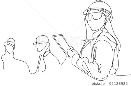 construction manager and engineer working on building site. Vector illustration construction manager and engineer working on building site. Vector illustration 95128926