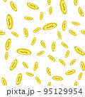 Falling Golden Dollar Coins Seamless Pattern 95129954