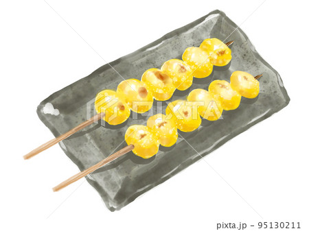 水彩の串焼き_銀杏01_2 水彩の串焼き_銀杏01_2 95130211