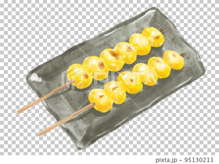 水彩の串焼き_銀杏01_2 水彩の串焼き_銀杏01_2 95130211