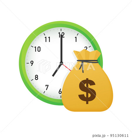 Time is money icon. Money saving. Business and management. Vector stock illustration. Time is money icon. Money saving. Business and management. Vector stock illustration. 95130611