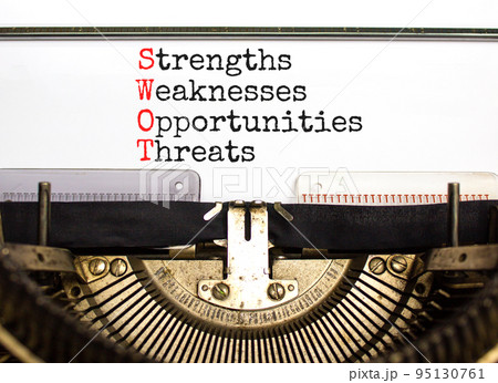 SWOT strengths weaknesses opportunities symbol. Concept words SWOT strengths weaknesses opportunities typed on beautiful old retro typewriter. Business SWOT strengths weaknesses opportunities concept. SWOT strengths weaknesses opportunities symbol. Concept words SWOT strengths weaknesses opportunities typed on beautiful old retro typewriter. Business SWOT strengths weaknesses opportunities concept. 95130761