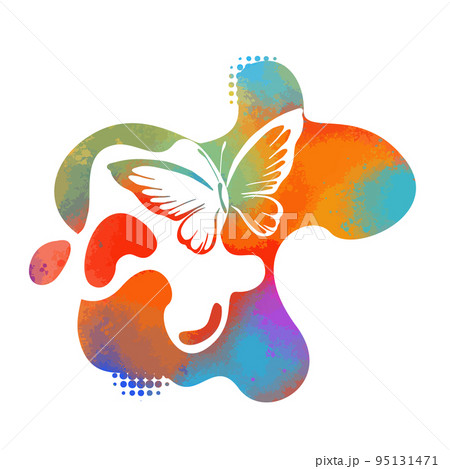 Blob and butterfly. Vector illustration. Abstract grunge decoration. Vector illustration. Blob and butterfly. Vector illustration. Abstract grunge decoration. Vector illustration. 95131471