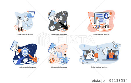 Online medical services website and mobile applications, get professional medical consultations metaphor 95133554