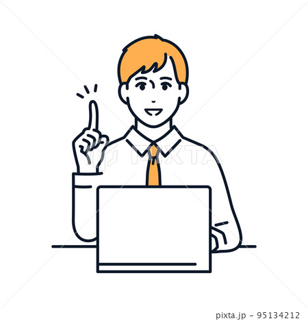 ポイントを説明するビジネスマンのベクターイラスト素材 ポイントを説明するビジネスマンのベクターイラスト素材 95134212