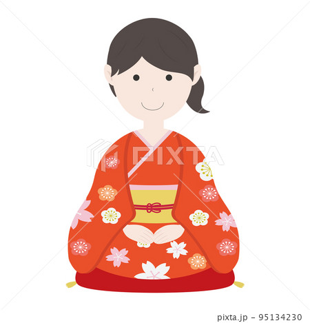 人物 女性 着物 七五三 正月 95134230