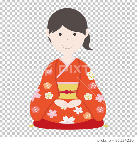 人物 女性 着物 七五三 正月 95134230