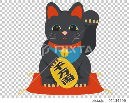 招財貓舉左手_黑色 招財貓舉左手_黑色 95134396