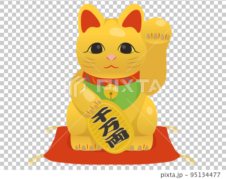 左手を上げる招き猫_金 左手を上げる招き猫_金 95134477