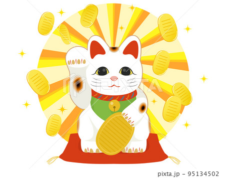 招き猫ワンポイント金運 95134502