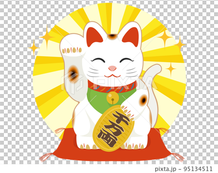 招き猫ワンポイント金運のイラスト素材 [95134511] - PIXTA