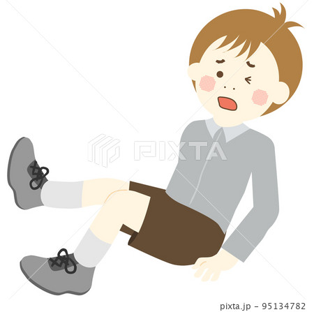転倒して尻もちを打った子供 転倒して尻もちを打った子供 95134782
