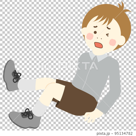 転倒して尻もちを打った子供 転倒して尻もちを打った子供 95134782