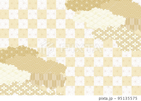 和柄　年賀状　模様　背景 95135575