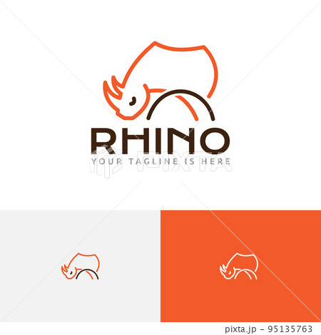 Rhino Rhinoceros Wild Animal Nature Abstract Line Logo Rhino Rhinoceros Wild Animal Nature Abstract Line Logo 95135763