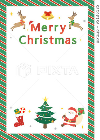 かわいいクリスマスカード　招待状　余白　コピースペース 95136185