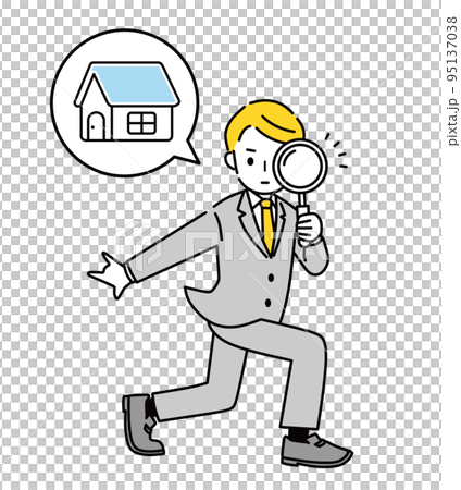 不動産のイメージイラスト ビジネスマン 不動産のイメージイラスト ビジネスマン 95137038