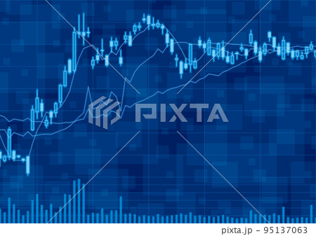 株価チャート 株式投資 ビジネスのイメージ 壁紙 背景のイラスト素材