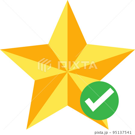 Favorite star with check icon on white background. Star favorite sign. Value symbol. flat style. 95137541
