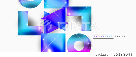 Minimal geometric abstract background. Primitive shapes composition backdrop. Trendy techno business template for wallpaper, banner, background or landing Minimal geometric abstract background. Primitive shapes composition backdrop. Trendy techno business template for wallpaper, banner, background or landing 95138043