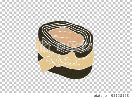 Illustration of a short kelp roll (print style) Illustration of a short kelp roll (print style) 95138138