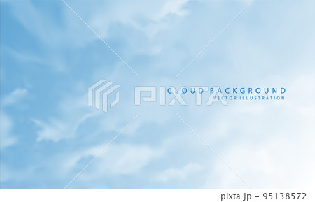 Realistic big blue clouds fog smoke white blank space background vector 95138572