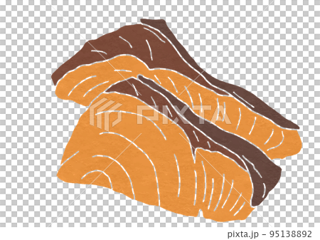 多個鰤魚照燒插圖（印刷風格） 95138892